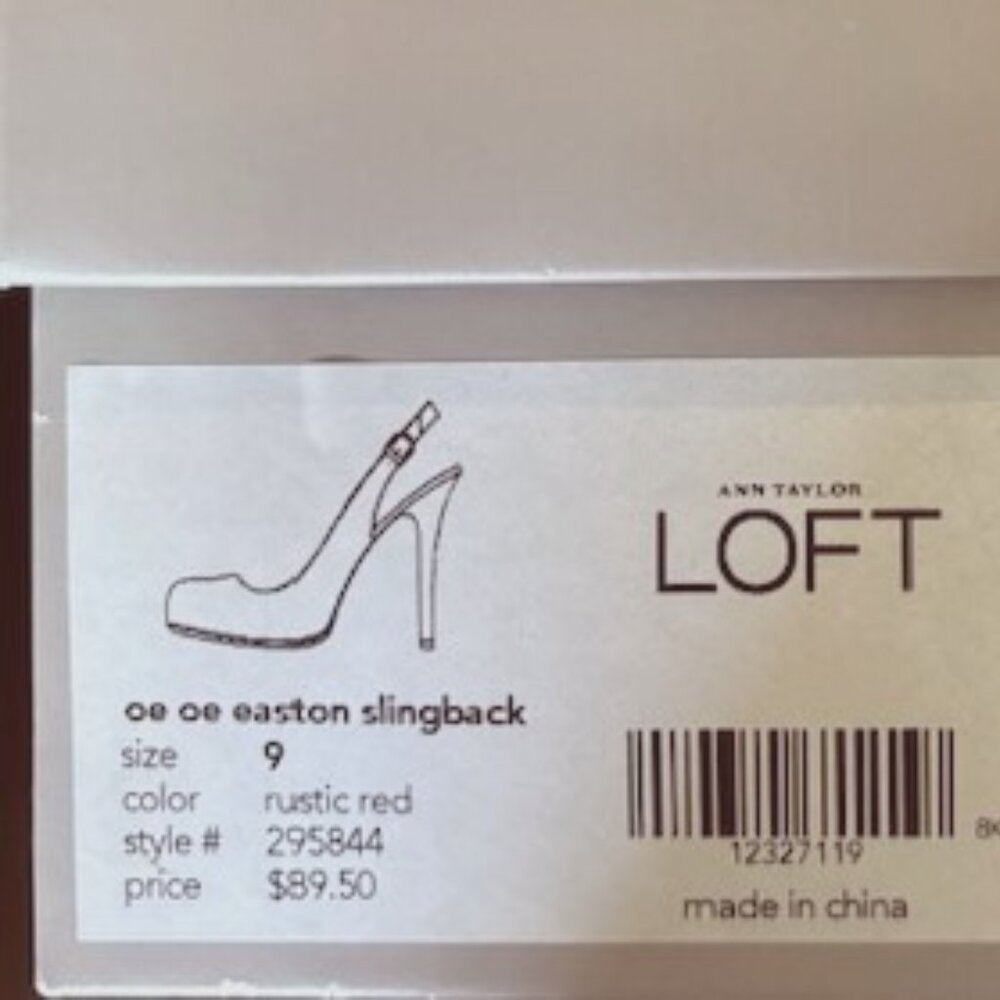 Ann Taylor Loft Size 9 Rustic Red slingback shoes